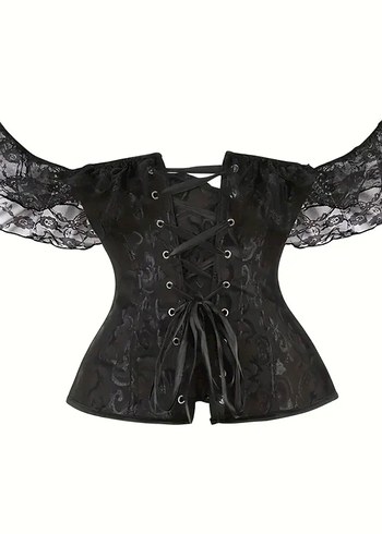 Dantelli Victorian Gotik Korse Büstiyer - Görsel 4