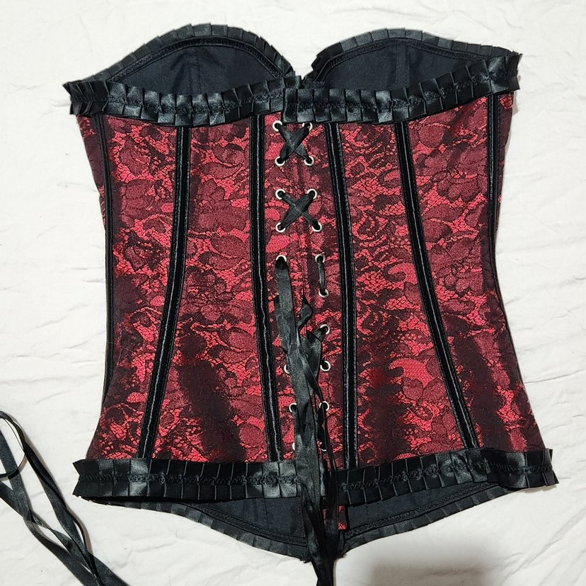 Gotik Dantelli Büstiyer Korse Fermuarlı - Görsel 2