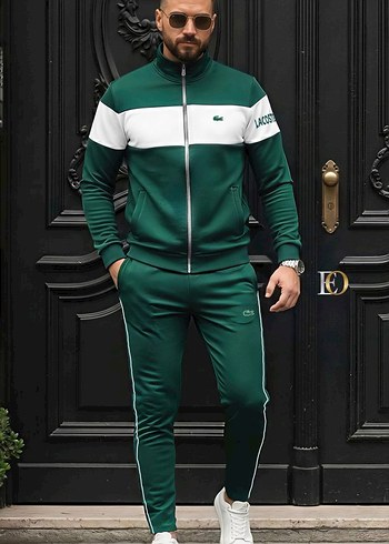 Lacoste Beyaz-Siyah Fermuarlı Eşofman Takımı - Görsel 4