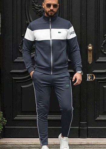 Lacoste Beyaz-Siyah Fermuarlı Eşofman Takımı - Görsel 6