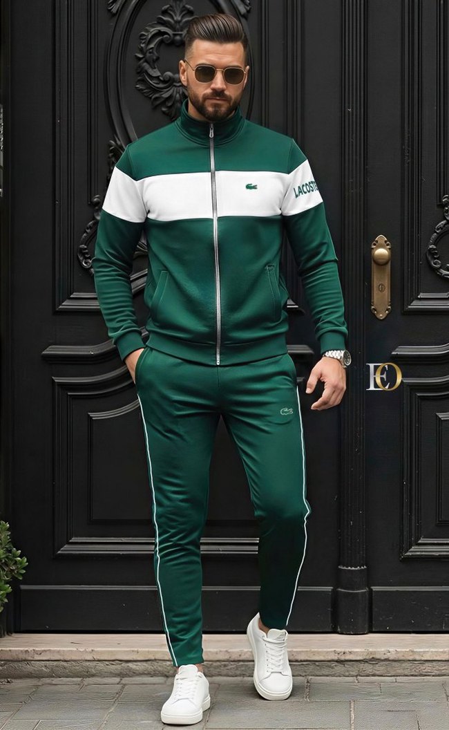 Lacoste Beyaz-Siyah Fermuarlı Eşofman Takımı - Görsel 4