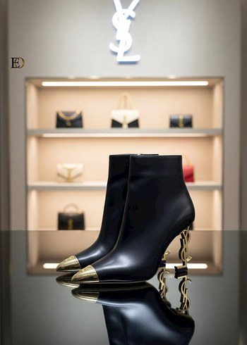 Altın Tokalı Stiletto Topuklu Kadın Bot - Görsel 2