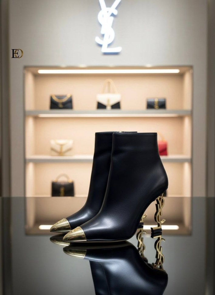 Altın Tokalı Stiletto Topuklu Kadın Bot - Görsel 2