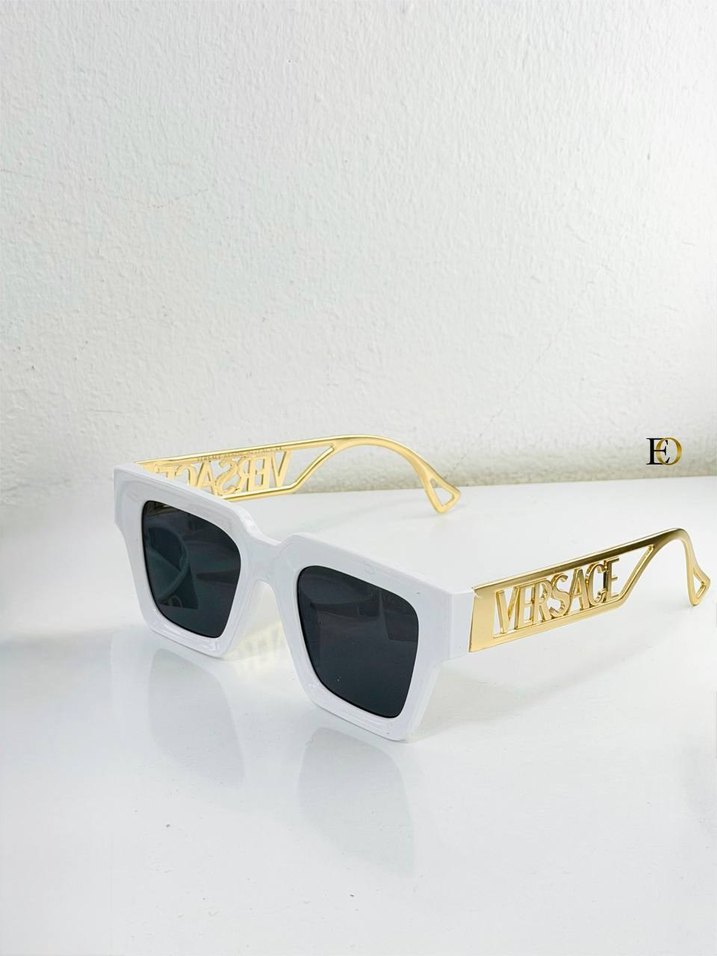 Parlak Altın Versace Kadın Güneş Gözlüğü - Görsel 4