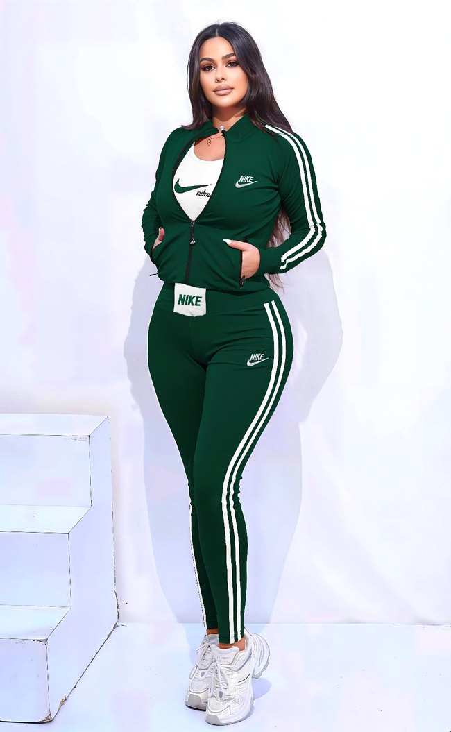 Pembe ÜÇLÜ Nike Fermuarlı Kadın Eşofman Takımı - Görsel 2