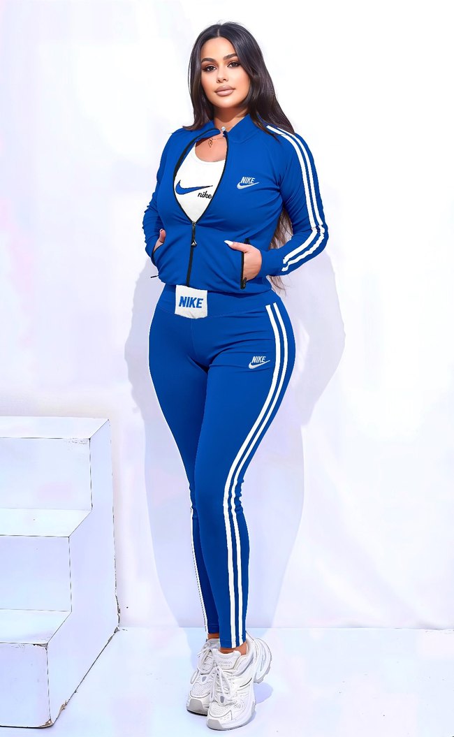 Pembe ÜÇLÜ Nike Fermuarlı Kadın Eşofman Takımı - Görsel 3