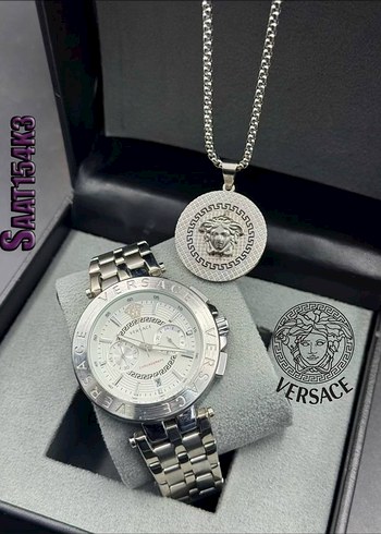 Versace Modern Klasik Altın Kadın Saat ve Kolye - Görsel 7