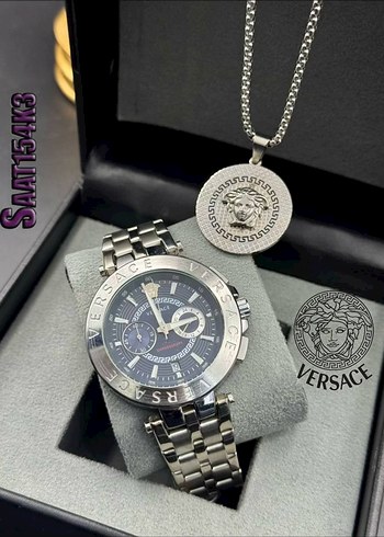 Versace Modern Klasik Altın Kadın Saat ve Kolye - Görsel 12