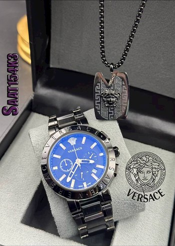 Versace Modern Klasik Altın Kadın Saat ve Kolye - Görsel 8