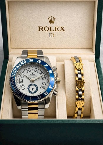 Rolex Modern Klasik Altın ve Gri Erkek Saat - Görsel 4