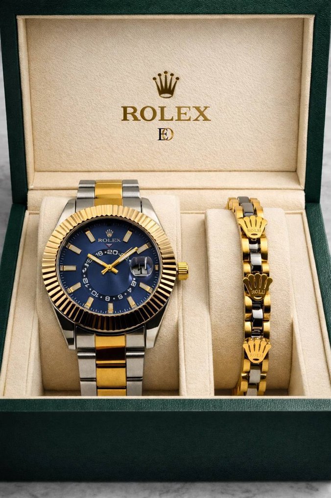 Rolex Modern Klasik Altın ve Gri Erkek Saat - Görsel 2