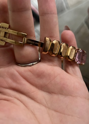 Swarovski orjinal Sekizgen kesim bileklik, Pembe, Pembe altın - Görsel 5