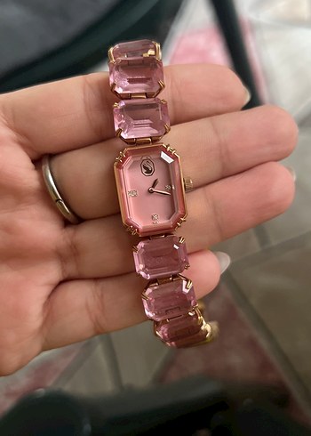 Swarovski orjinal Sekizgen kesim bileklik, Pembe, Pembe altın - Görsel 2
