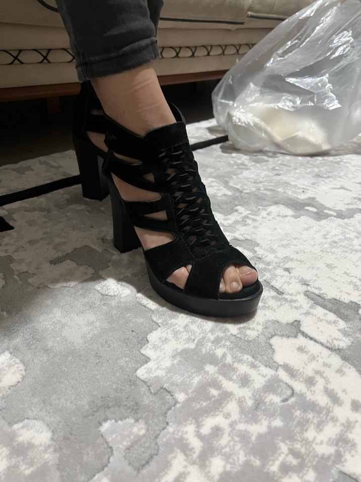 Siyah Bağcıklı Gotik Platform Topuklu Ayakkabı - Görsel 2