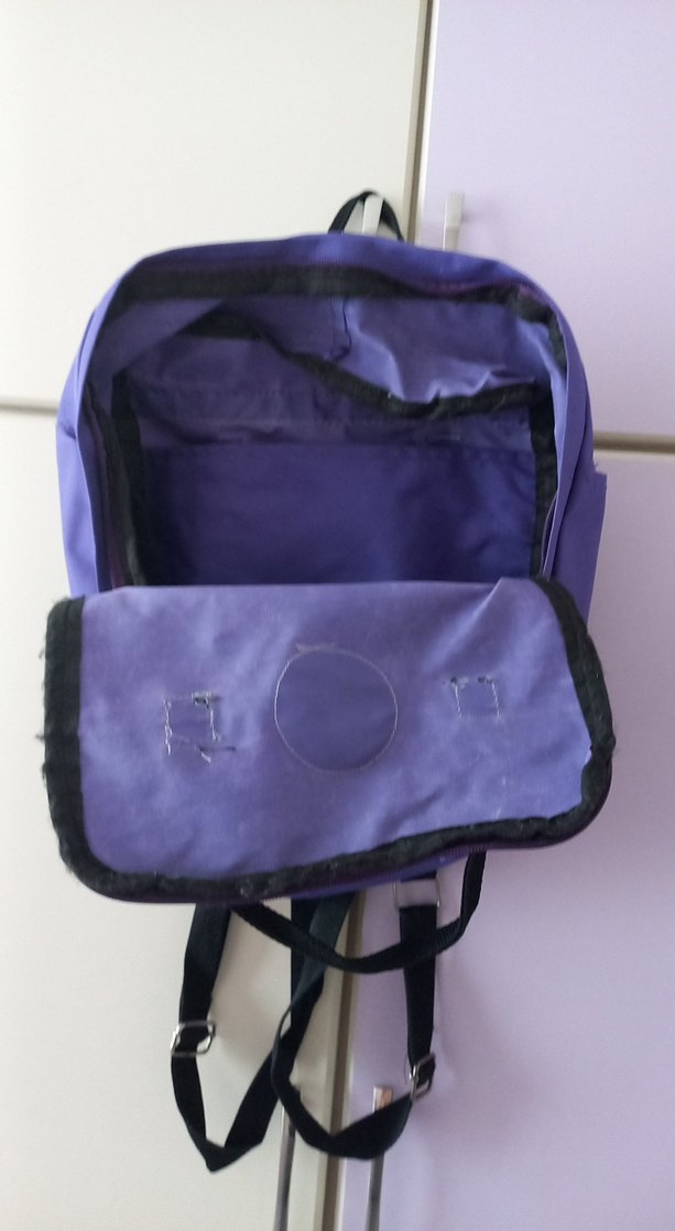 Mor Kadın Sırt Çantası Fermuarlı - Görsel 3