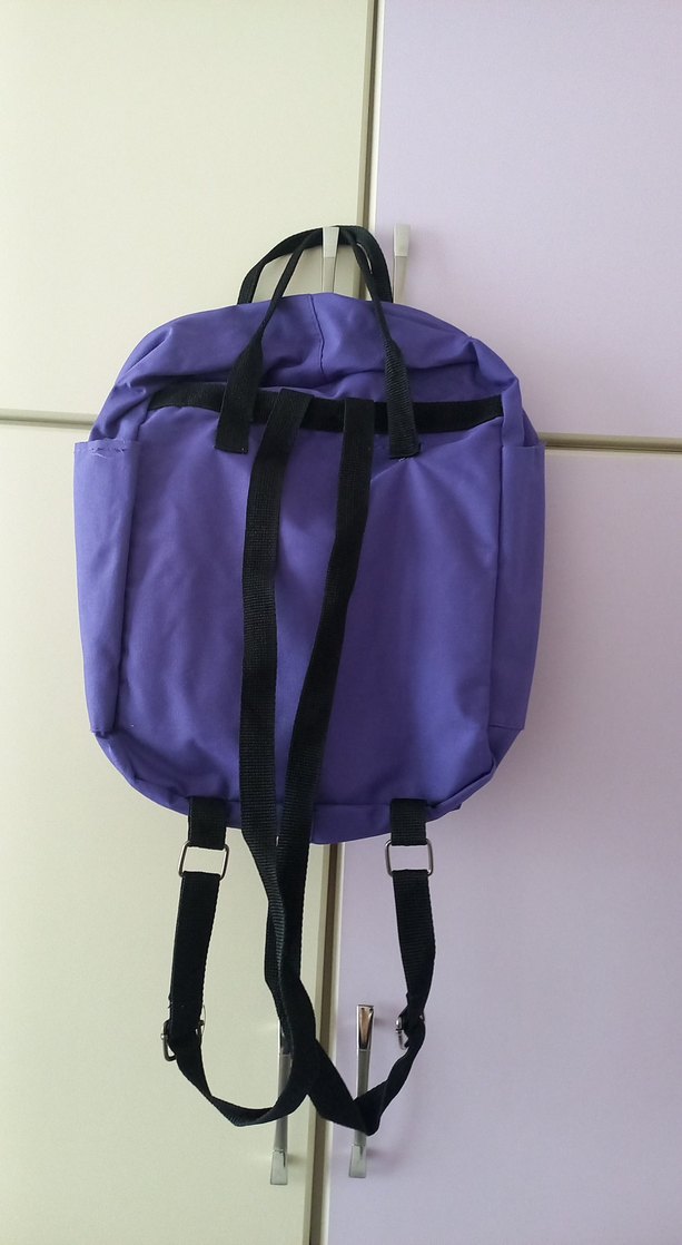 Mor Kadın Sırt Çantası Fermuarlı - Görsel 4