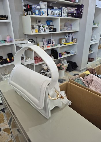 Beyaz Deri Kadın Omuz Çantası - Görsel 2