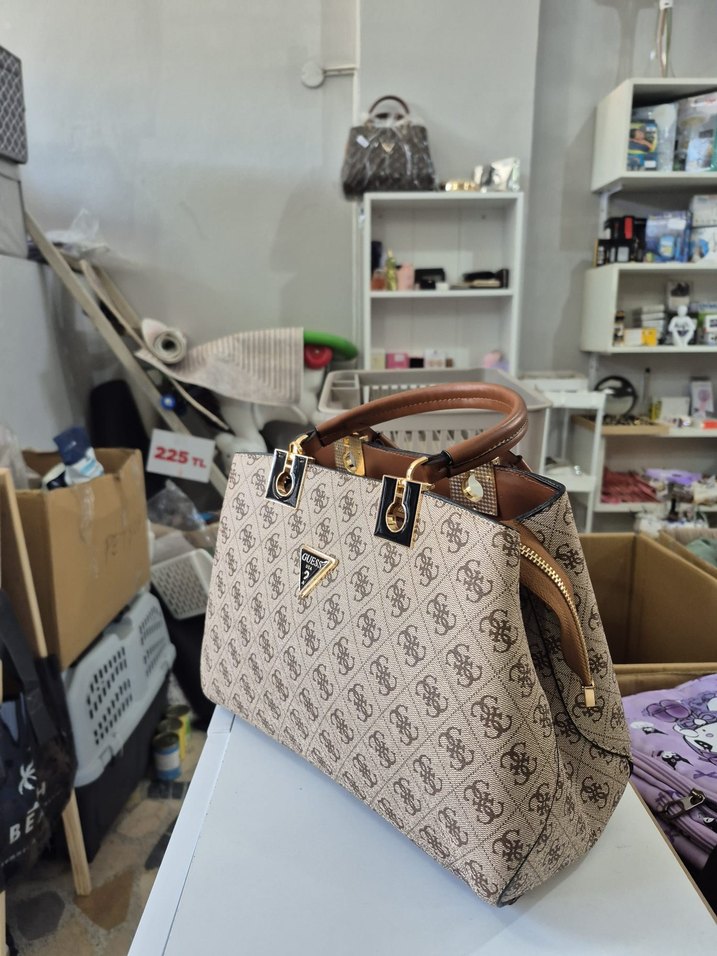 Bej Desenli Deri Kadın Çanta - Görsel 2