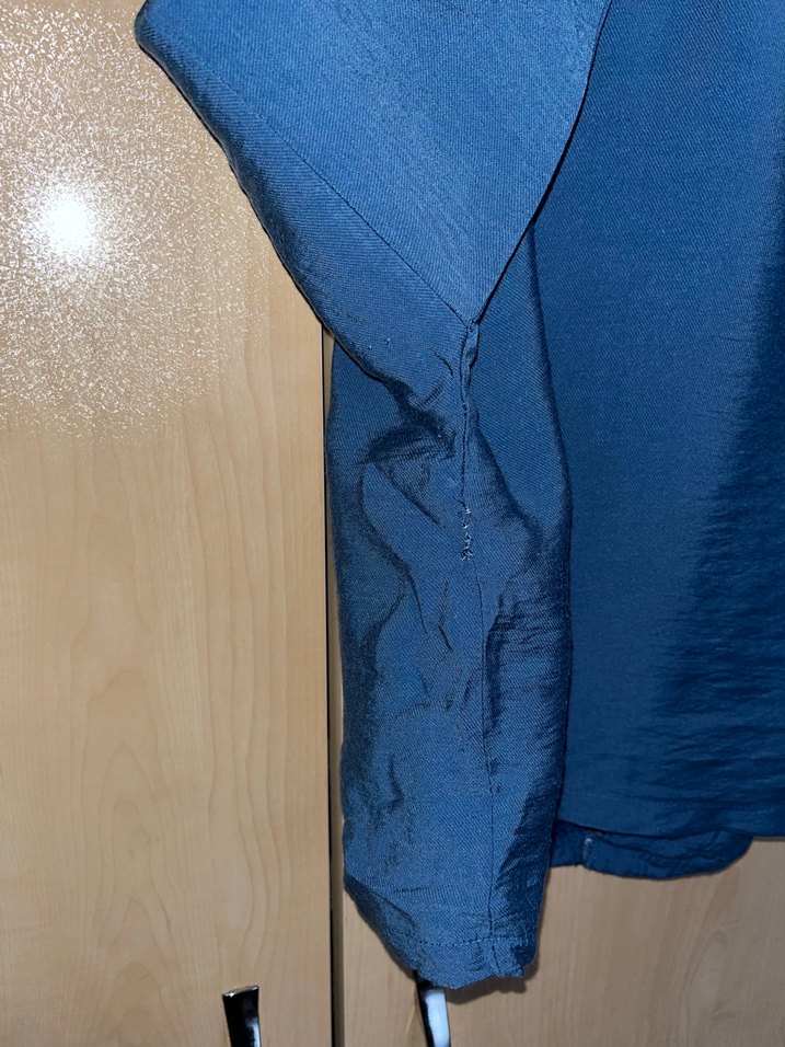 Düğmeli Mavi  Kadın Gömlek - Görsel 3