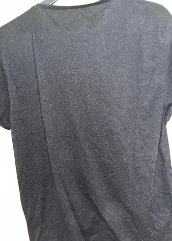 Gri Erkek Kısa Kollu Baskılı Tişört - Görsel 2