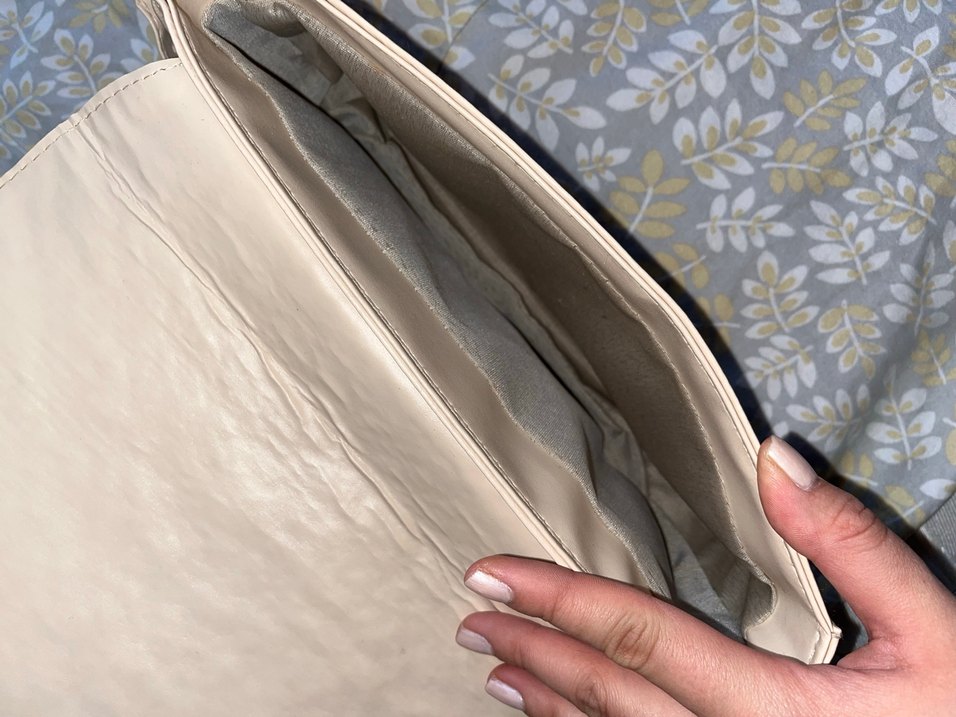 Bej Deri Kadın Omuz Çantası - Görsel 2