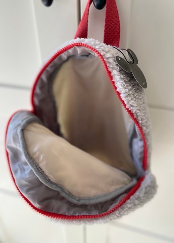 Mickey desenli gri peluş çocuk sırt çantası - Görsel 2