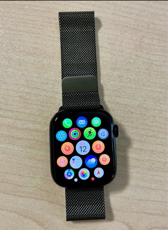 Apple Watch series 9 GPS ve 45 mm - Çelik kordon - Görsel 2