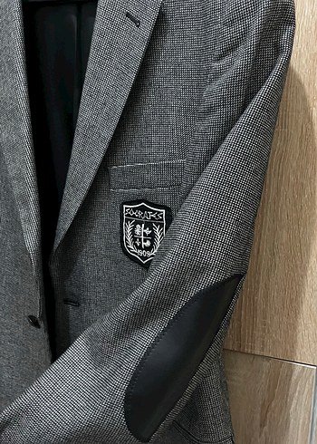 Düğmeli Gri Erkek Blazer Ceket - Görsel 5