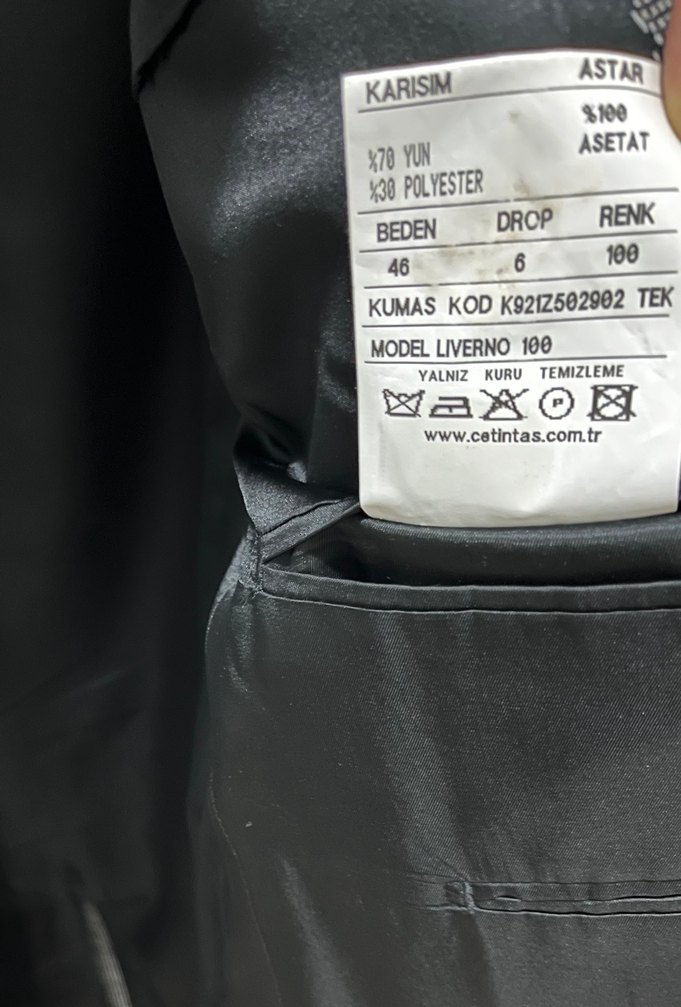 Düğmeli Gri Erkek Blazer Ceket - Görsel 3