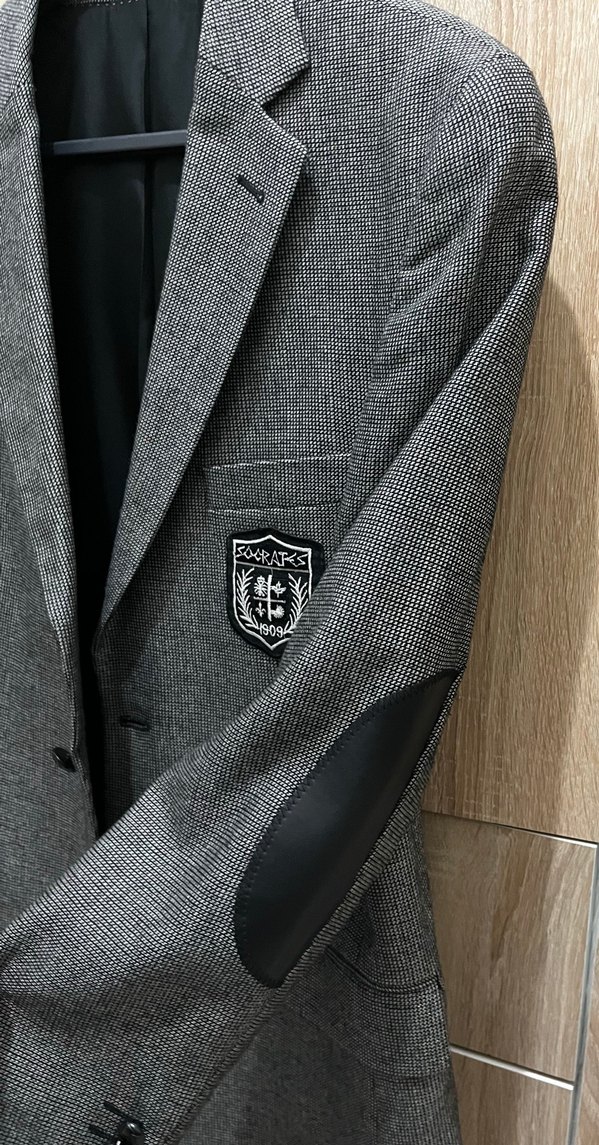 Düğmeli Gri Erkek Blazer Ceket - Görsel 5