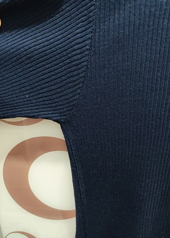 Lacivert Midi Triko Elbise - Görsel 5