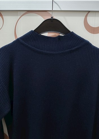 Lacivert Midi Triko Elbise - Görsel 2