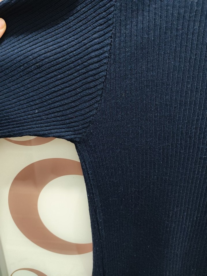 Lacivert Midi Triko Elbise - Görsel 5