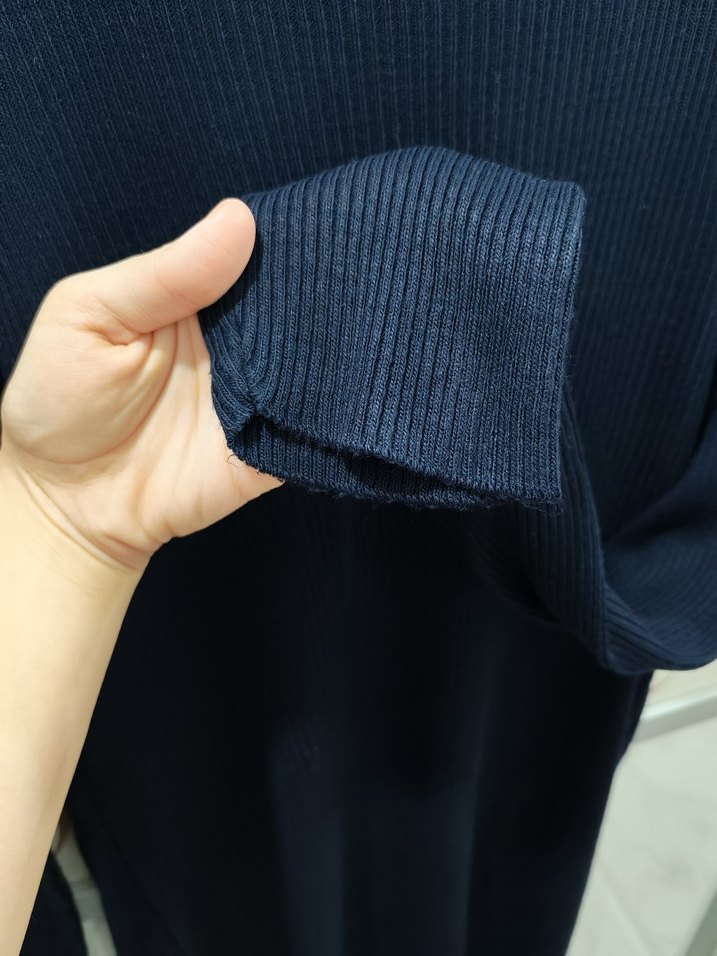 Lacivert Midi Triko Elbise - Görsel 4