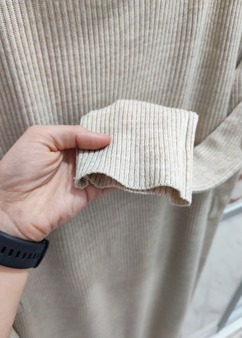 MİDİ BOY KREM TRİKO ELBİSE - Görsel 6