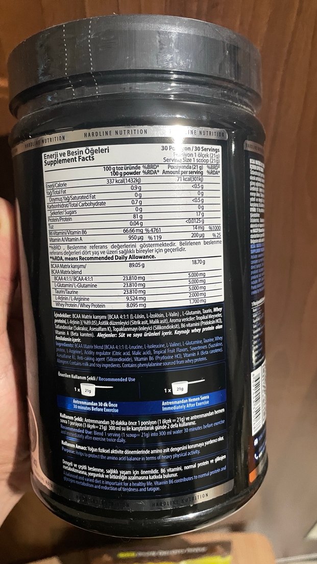 HardLine BCAA Matrix ve Bezelye Proteini - Görsel 3