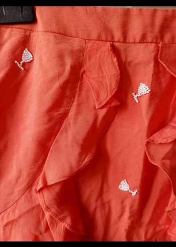 nar çiçeği rengi Mini Kadın etek - Görsel 3