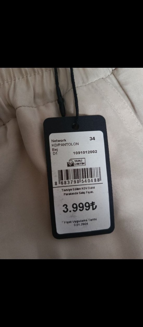 Bej Rahat Kesim Kadın Keten Pantolon - Görsel 3