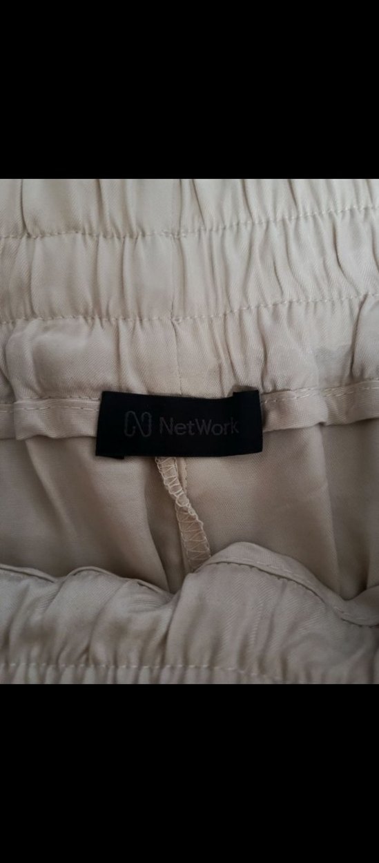 Bej Rahat Kesim Kadın Keten Pantolon - Görsel 4