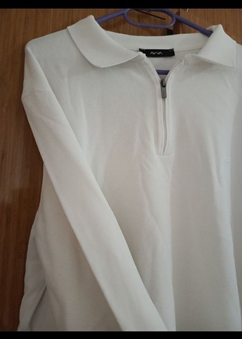 Erkek Beyaz Uzun Kollu Keten Polo Tişört - Görsel 3