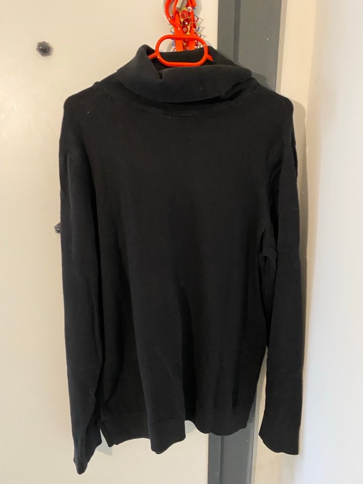 Siyah Balıkçı Yaka Erkek Triko - Görsel 2