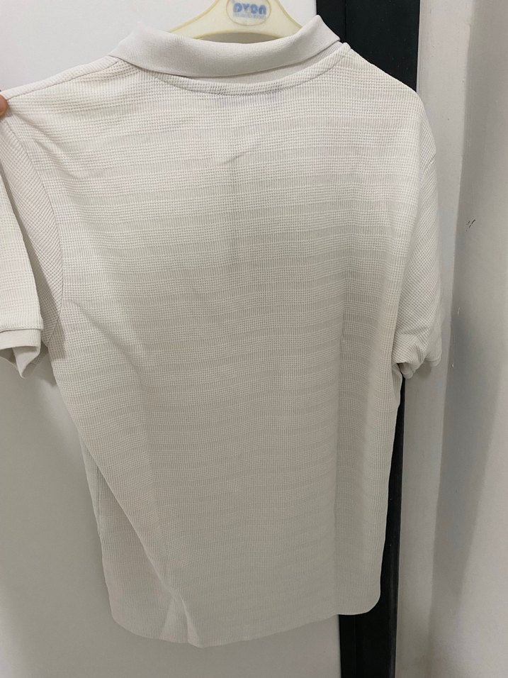 Düğmeli Beyaz Erkek Polo Tişört - Görsel 3