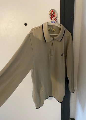 Bej Pamuklu Uzun Kollu Polo Tişört - Görsel 2