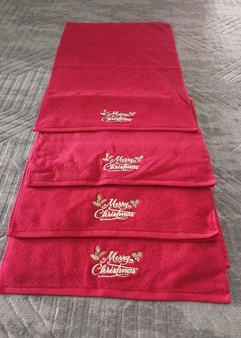 Bordo Baskılı Noel Havlusu - Görsel 2