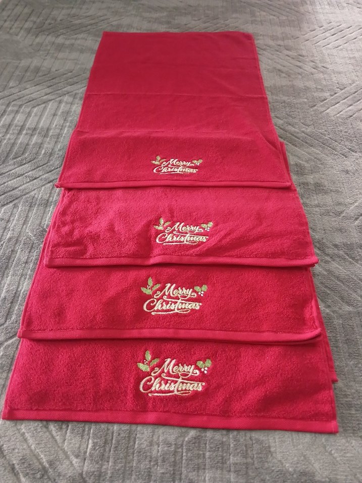 Bordo Baskılı Noel Havlusu - Görsel 2