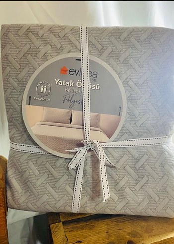 Gri Desenli Polyester Yatak Örtüsü - Görsel 2