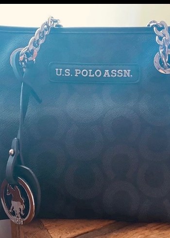 U.S. Polo Assn. Zincir Detaylı Siyah Deri Çanta - Görsel 4