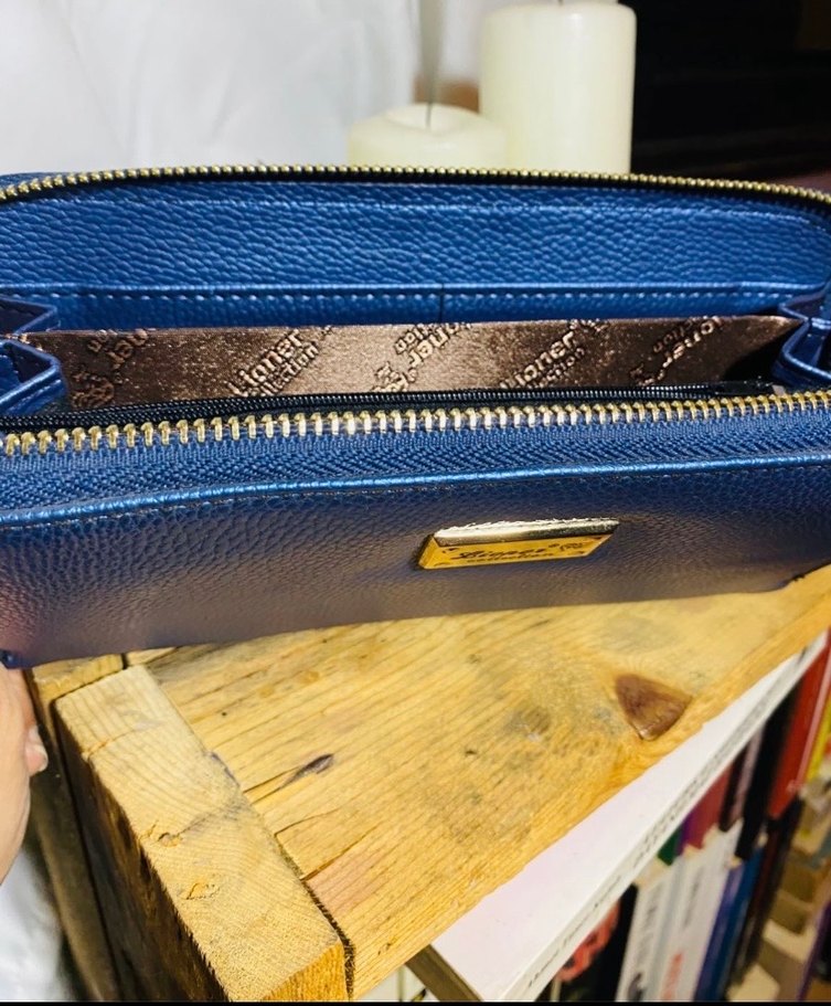 Saks Mavisi Fermuarlı Kadın Cüzdan - Görsel 4