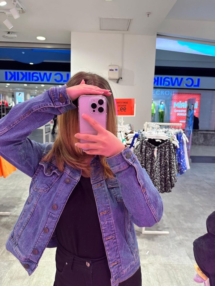 Mavi Fitted Kot Ceket - Görsel 2