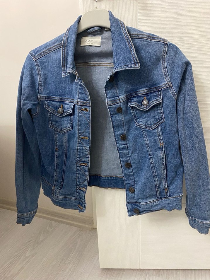 Mavi Fitted Kot Ceket - Görsel 3